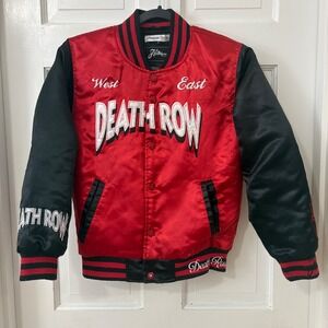 Headgear Classics Death Row Records Jacket Womens S Red Satin Varsity Hip Hop 90
